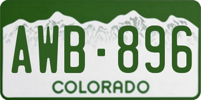 CO license plate AWB896