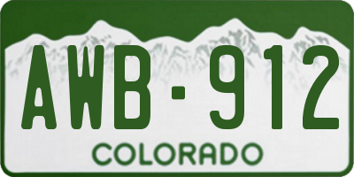 CO license plate AWB912