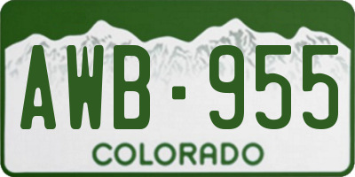 CO license plate AWB955