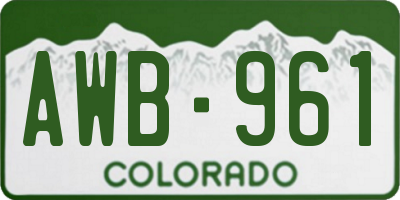 CO license plate AWB961
