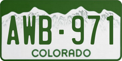CO license plate AWB971