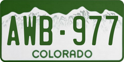 CO license plate AWB977