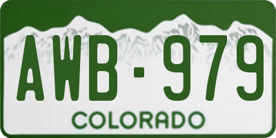 CO license plate AWB979