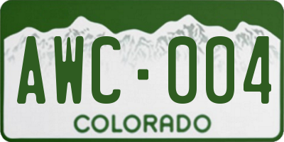 CO license plate AWC004