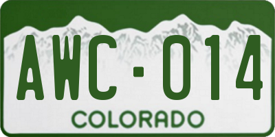 CO license plate AWC014