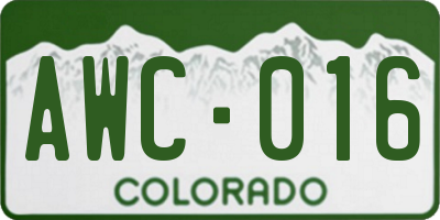CO license plate AWC016