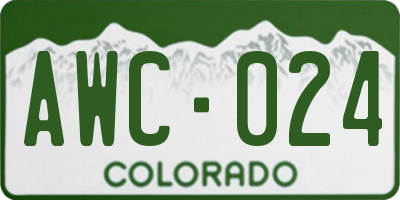 CO license plate AWC024