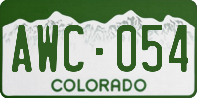 CO license plate AWC054