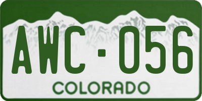 CO license plate AWC056