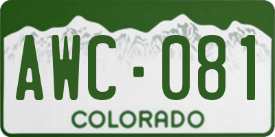 CO license plate AWC081
