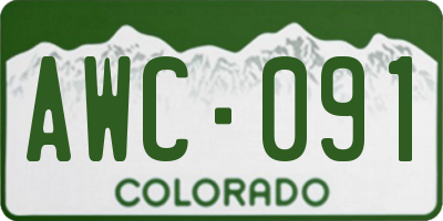 CO license plate AWC091