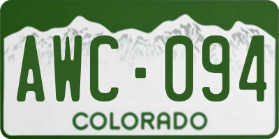 CO license plate AWC094