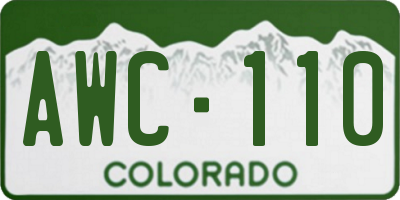 CO license plate AWC110