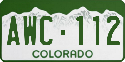 CO license plate AWC112