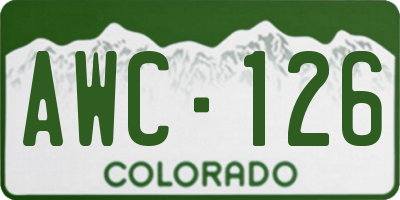 CO license plate AWC126