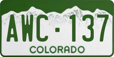 CO license plate AWC137
