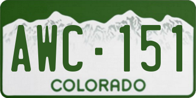CO license plate AWC151