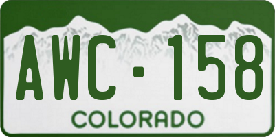 CO license plate AWC158