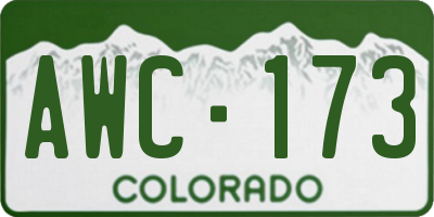 CO license plate AWC173