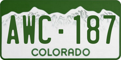 CO license plate AWC187