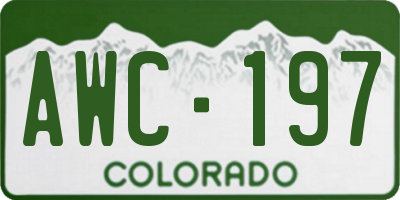 CO license plate AWC197