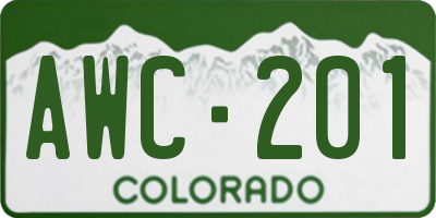 CO license plate AWC201