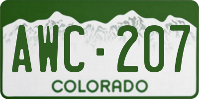 CO license plate AWC207