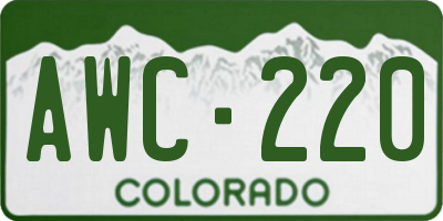 CO license plate AWC220