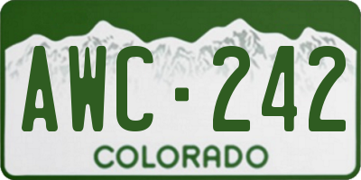 CO license plate AWC242