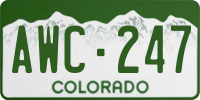 CO license plate AWC247