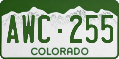 CO license plate AWC255