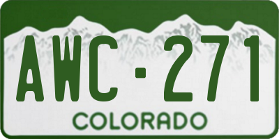 CO license plate AWC271