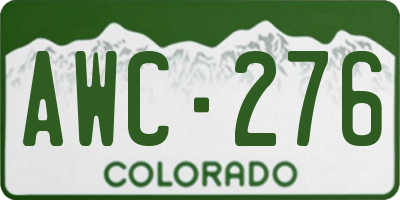 CO license plate AWC276