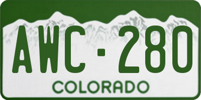 CO license plate AWC280
