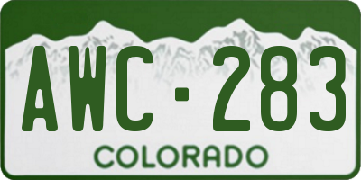 CO license plate AWC283