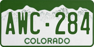 CO license plate AWC284