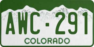 CO license plate AWC291