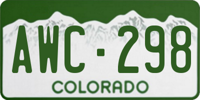 CO license plate AWC298
