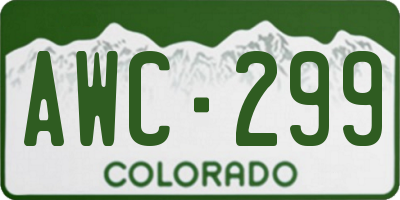 CO license plate AWC299