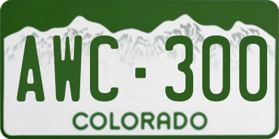CO license plate AWC300
