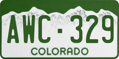 CO license plate AWC329