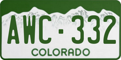 CO license plate AWC332