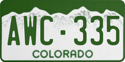 CO license plate AWC335