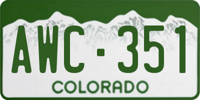 CO license plate AWC351
