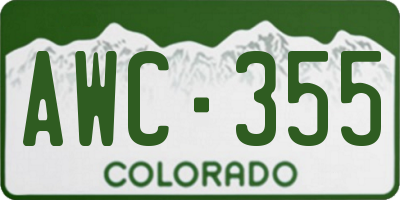 CO license plate AWC355