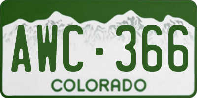 CO license plate AWC366