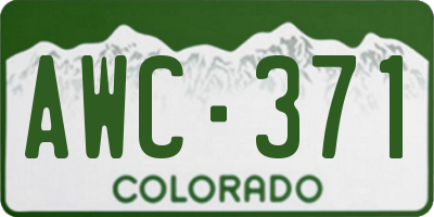 CO license plate AWC371