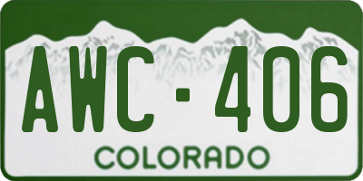 CO license plate AWC406