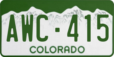 CO license plate AWC415