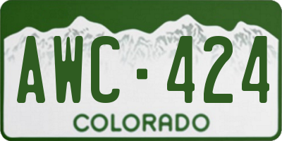 CO license plate AWC424